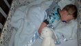 Ian all warm and cozy with his Little Giraffe Blankets! 